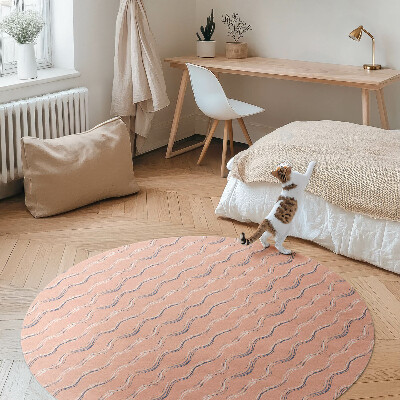 Covor rotund din vinil Valuri boho în culori pastelate