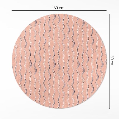 Covor rotund din vinil Valuri boho în culori pastelate