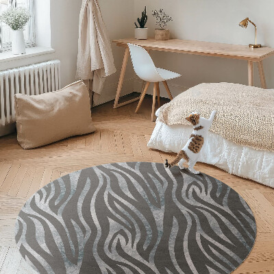 Covor rotund din vinil Model zebră dungi neregulate