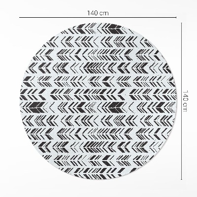 Covor rotund din vinil Pană indiană și săgeată design boho