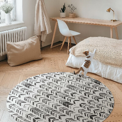 Covor rotund din vinil Pană indiană și săgeată design boho