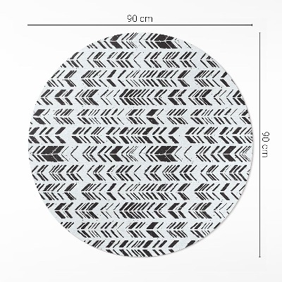Covor rotund din vinil Pană indiană și săgeată design boho
