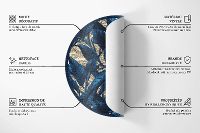Covor rotund din vinil Model de frunze tropicale panteră junglă
