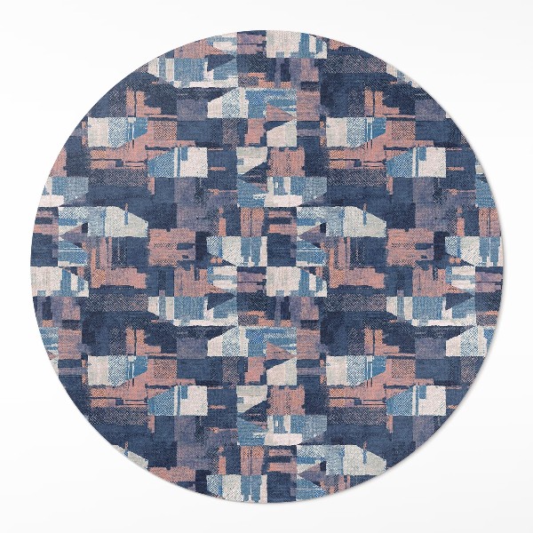 Covor rotund din vinil Mozaic abstract în stil retro vintage