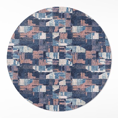 Covor rotund din vinil Mozaic abstract în stil retro vintage