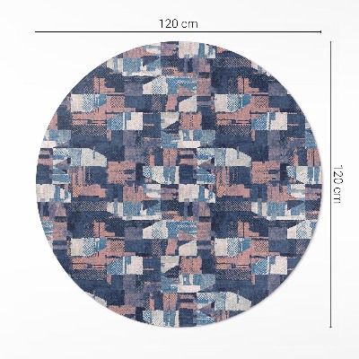 Covor rotund din vinil Mozaic abstract în stil retro vintage