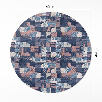 Covor rotund din vinil Mozaic abstract în stil retro vintage