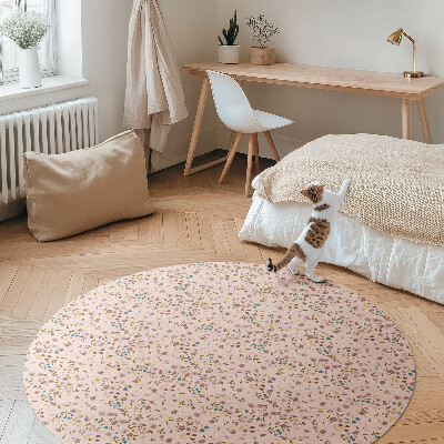 Covor rotund din vinil Flori mici pe un câmp pajiște stil boho