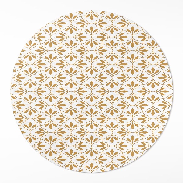 Covor rotund din vinil Model regulat de frunze decorative