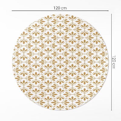 Covor rotund din vinil Model regulat de frunze decorative