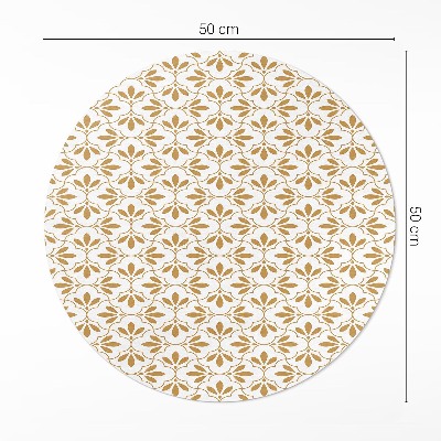 Covor rotund din vinil Model regulat de frunze decorative