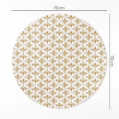 Covor rotund din vinil Model regulat de frunze decorative