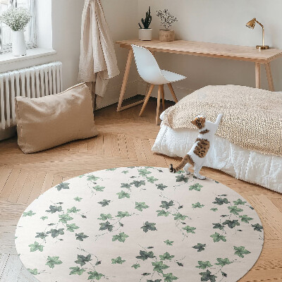 Covor rotund din vinil Frunze mici motive vegetale