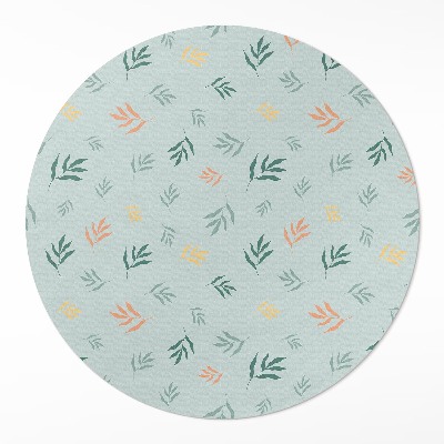 Covor rotund din vinil Ramuri mici motive florale boho