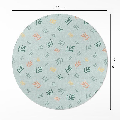 Covor rotund din vinil Ramuri mici motive florale boho