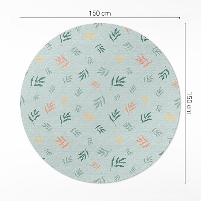 Covor rotund din vinil Ramuri mici motive florale boho