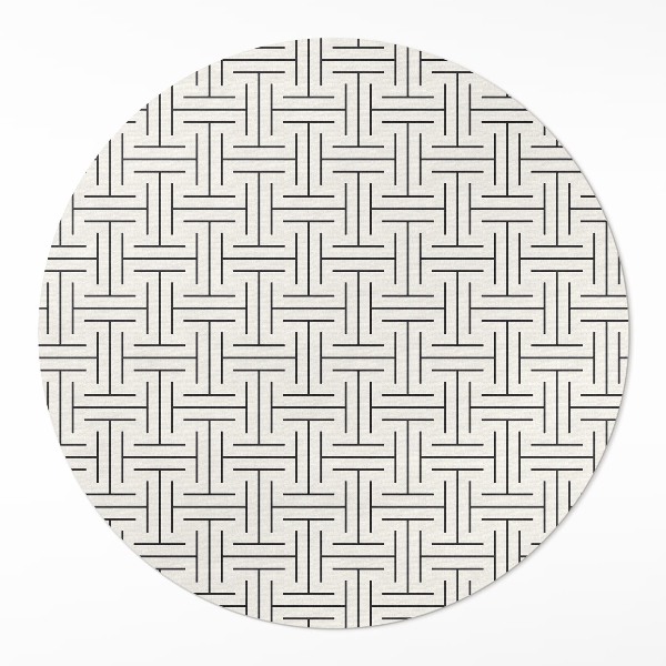 Covor rotund din vinil Linii regulate labirint minimalist
