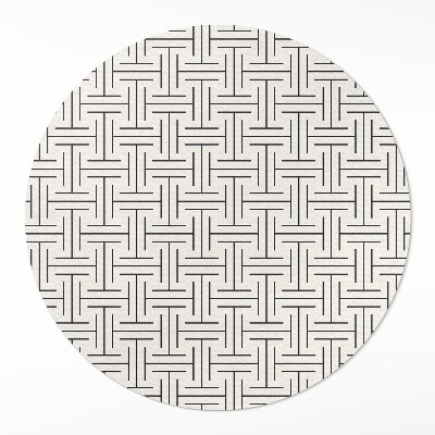 Covor rotund din vinil Linii regulate labirint minimalist