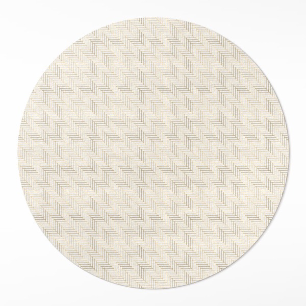 Covor rotund din vinil Parchet fin minimalist în formă de heringbone