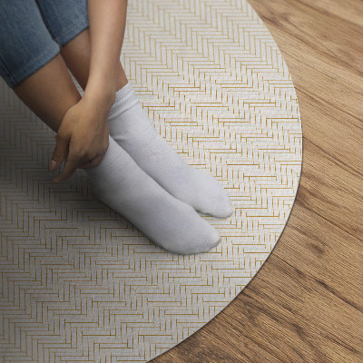 Covor rotund din vinil Parchet fin minimalist în formă de heringbone