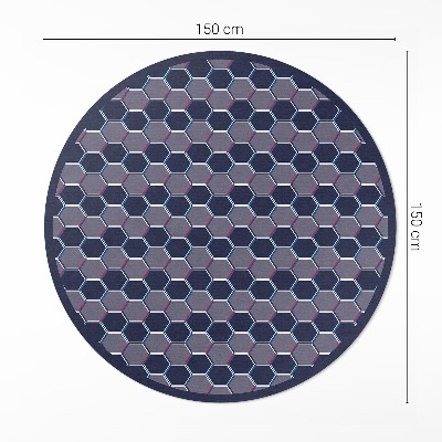 Covor rotund din vinil Hexagoane 3D mozaic fin