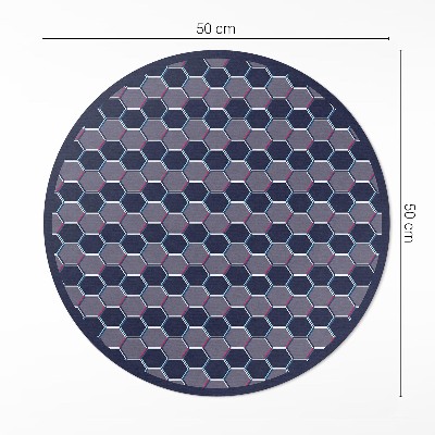 Covor rotund din vinil Hexagoane 3D mozaic fin