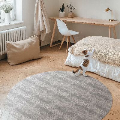 Covor rotund din vinil Zgârieturi regulate în stil boho