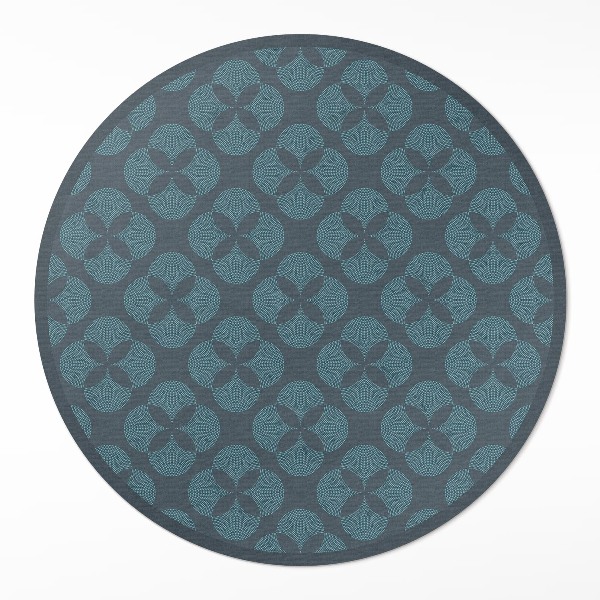 Covor rotund din vinil Trifoi cu patru foi model geometric