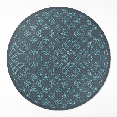 Covor rotund din vinil Trifoi cu patru foi model geometric