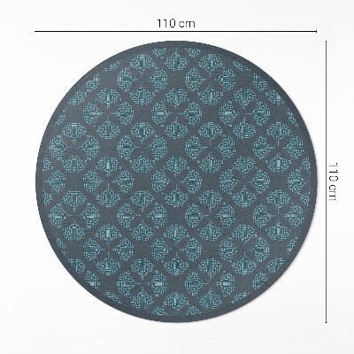 Covor rotund din vinil Trifoi cu patru foi model geometric