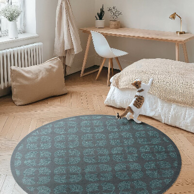 Covor rotund din vinil Trifoi cu patru foi model geometric