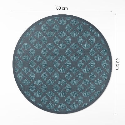 Covor rotund din vinil Trifoi cu patru foi model geometric