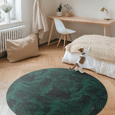 Covor rotund din vinil Frunze de junglă tropicală