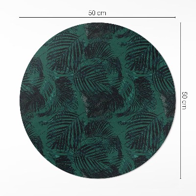 Covor rotund din vinil Frunze de junglă tropicală