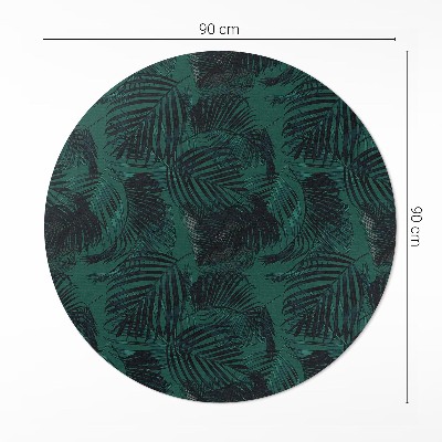 Covor rotund din vinil Frunze de junglă tropicală
