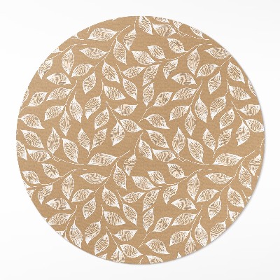 Covor rotund din vinil Ramuri liniare boho cu frunze