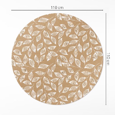 Covor rotund din vinil Ramuri liniare boho cu frunze