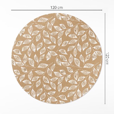 Covor rotund din vinil Ramuri liniare boho cu frunze