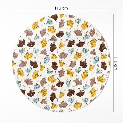 Covor rotund din vinil Frunze pastelate de ginkgo ilustrație boho