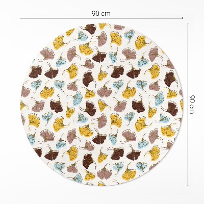 Covor rotund din vinil Frunze pastelate de ginkgo ilustrație boho