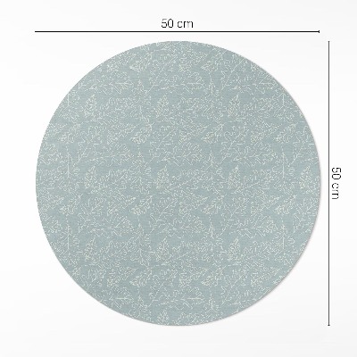 Covor rotund din vinil Frunze subtile de nuc în stil boho