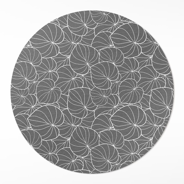 Covor rotund din vinil Design boho cu frunze liniare