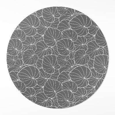 Covor rotund din vinil Design boho cu frunze liniare