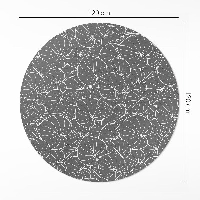 Covor rotund din vinil Design boho cu frunze liniare