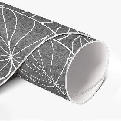 Covor rotund din vinil Design boho cu frunze liniare