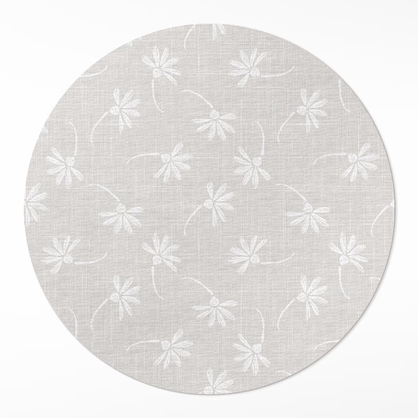 Covor rotund din vinil Margarete boho delicate pe țesătură