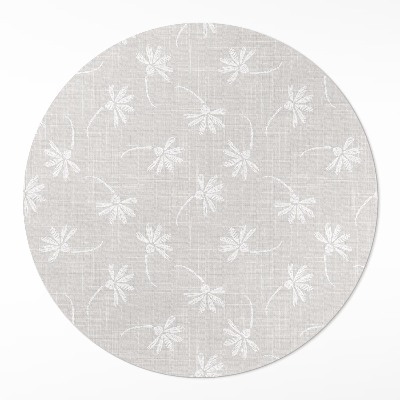 Covor rotund din vinil Margarete boho delicate pe țesătură