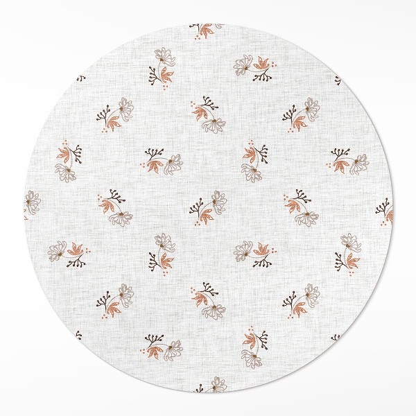 Covor rotund din vinil Flori mici pe țesătură boho