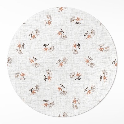 Covor rotund din vinil Flori mici pe țesătură boho