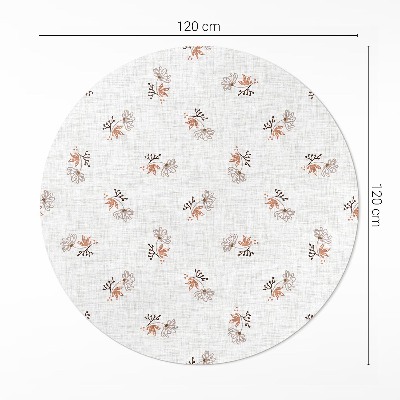 Covor rotund din vinil Flori mici pe țesătură boho